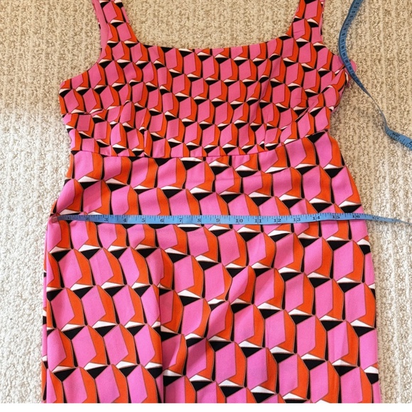 Diane Von Furstenberg X Target Dress Mini Retro Geo Print Pink Orange Black Sz 6 - Picture 9 of 15